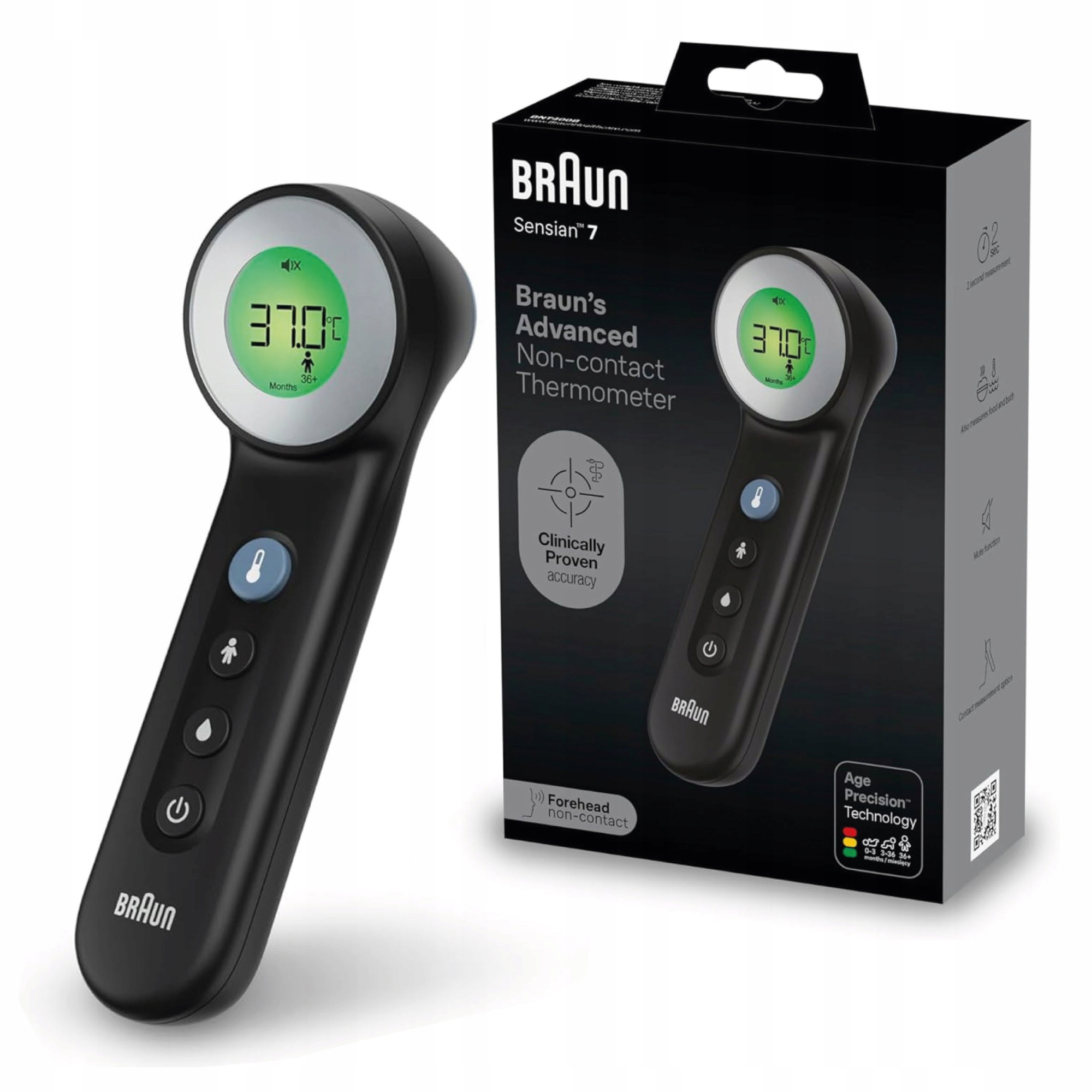 Braun BNT400 Black Termometr bezdotykowy