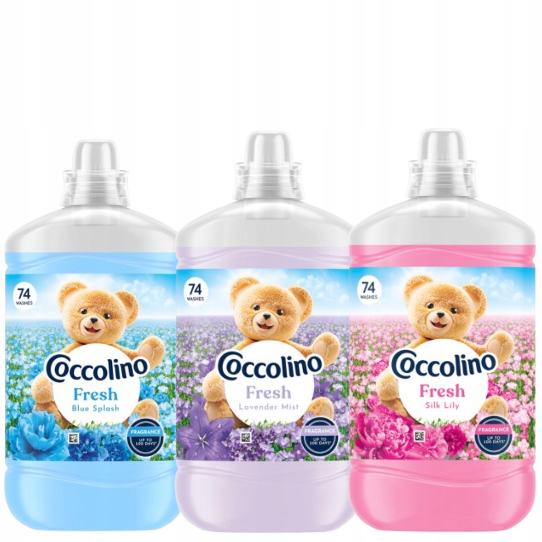 Coccolino Fresh Płyn do płukania tkanin MIX 1702 ml (74 prania) x 3 sztuki
