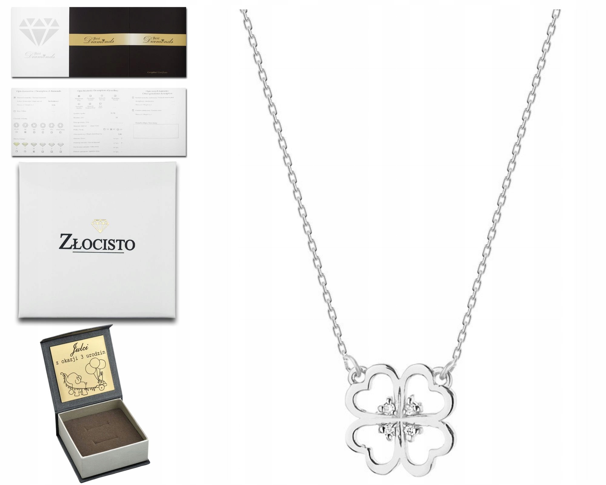 Celebrita V Bílém Zlatě S Brilianty Čtyřlístek