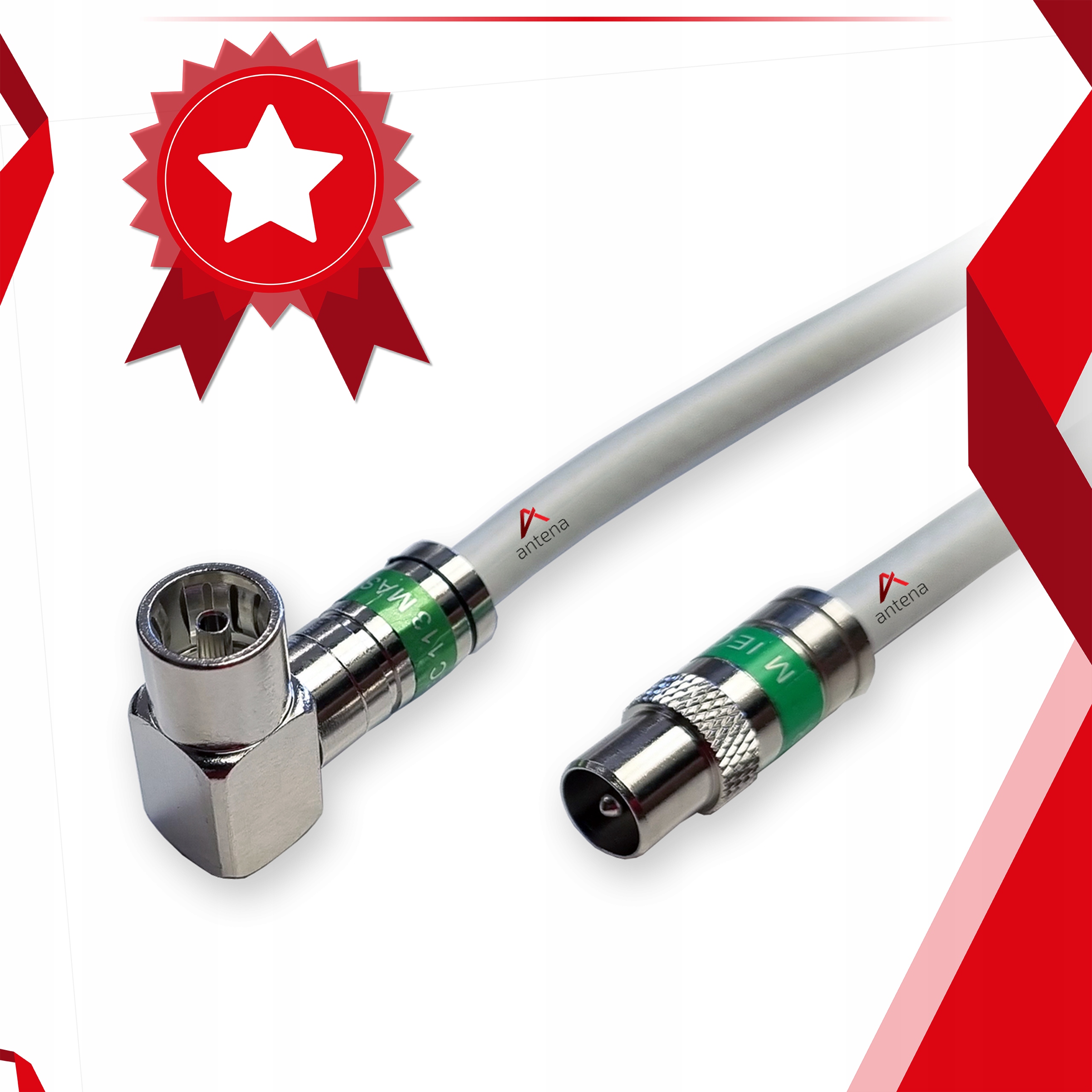 Kabel antenowy Wtyk ANT i Gniazdo ANT Kątowe 6M Stan opakowania oryginalne