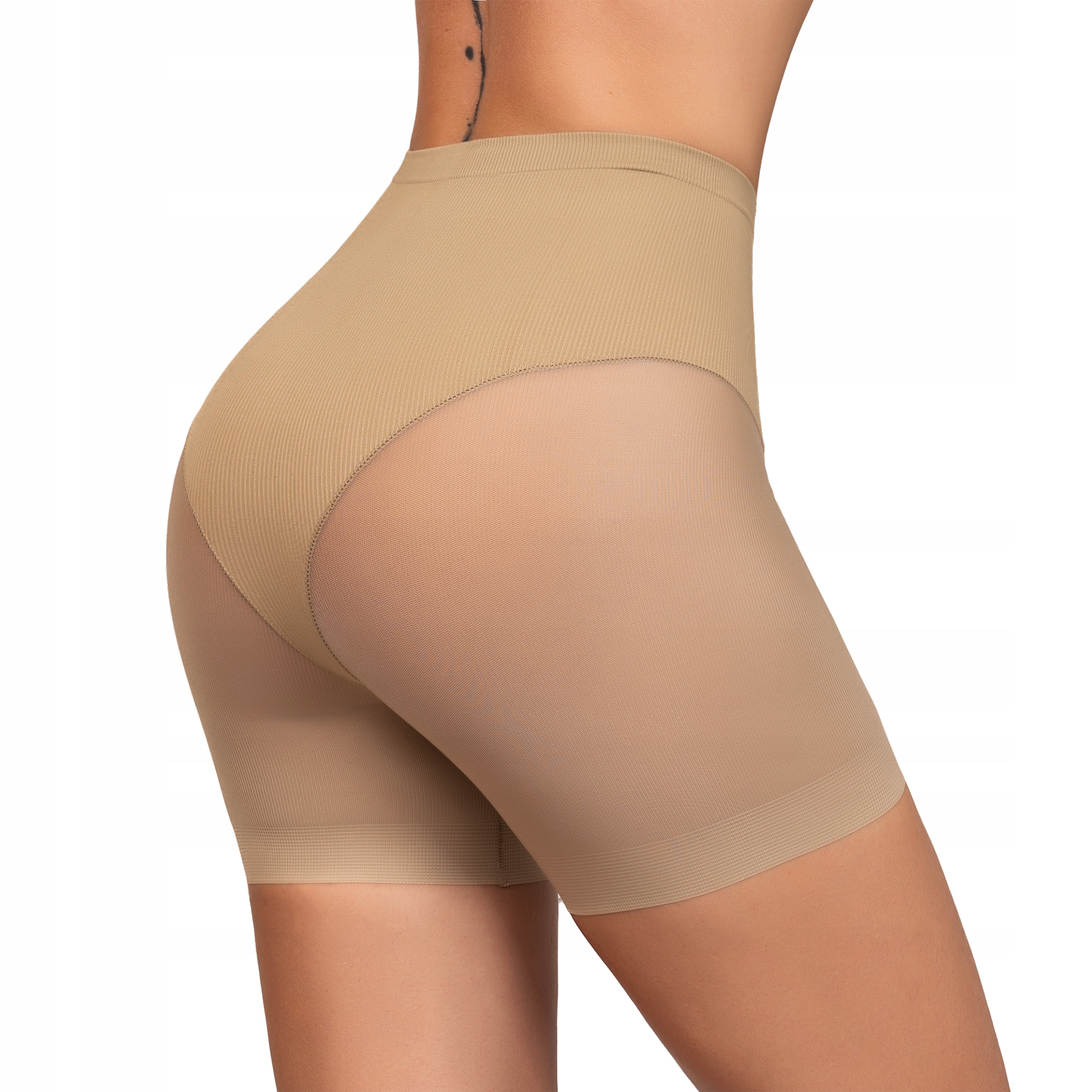 Szorty WYSZCZUPLAJĄCE modelujące SPODENKI przeciw OTARCIOM kolarki Kolor beżowy