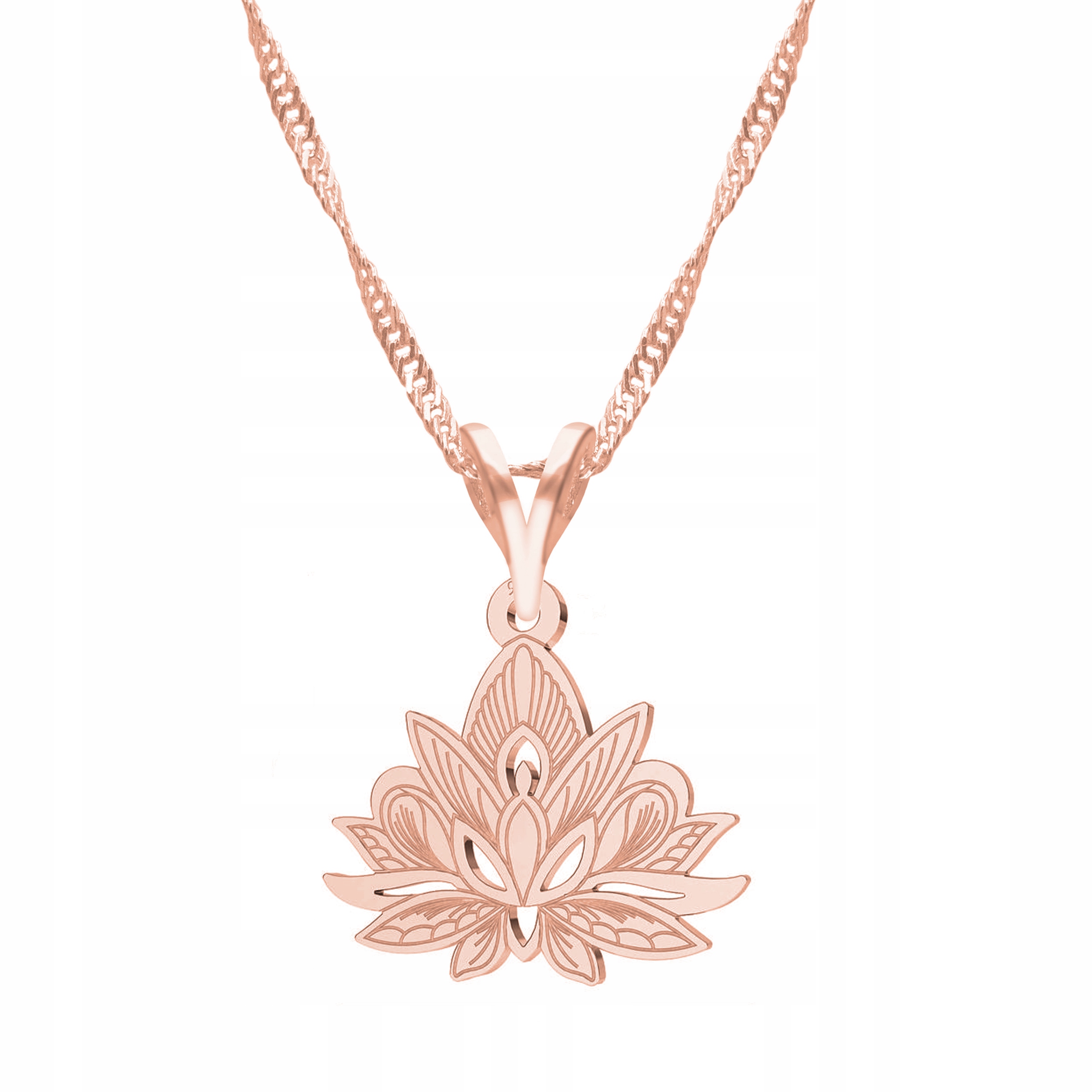 Řetízek zlatý náhrdelník 925 Květ Lotosu