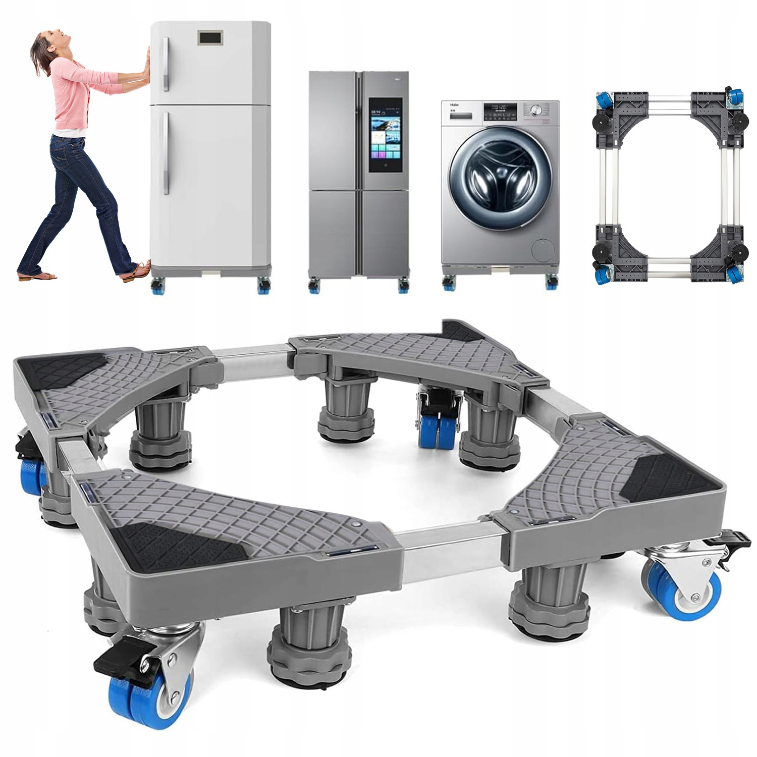 Podstawa Pod Pralkę Lodówkę Antywibracyjna Regulowana Kółka Ruchoma Pod