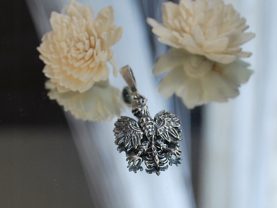 pr.925 SREBRO ZAWIESZKA WISIOR ORZEŁ GODŁO POLSKI Kamień Bez kamienia