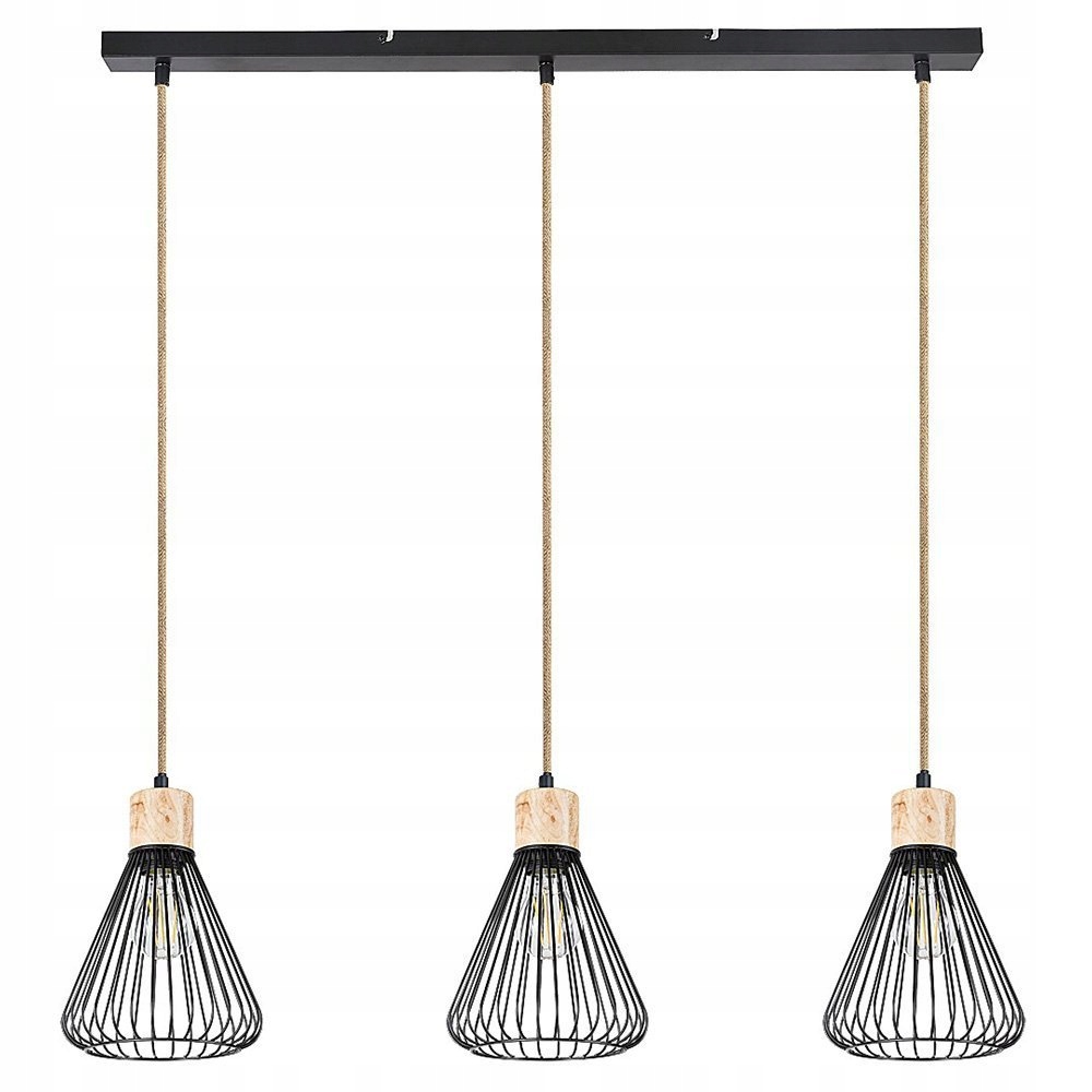 Trojbodová drôtená závesná lampa do jedálne