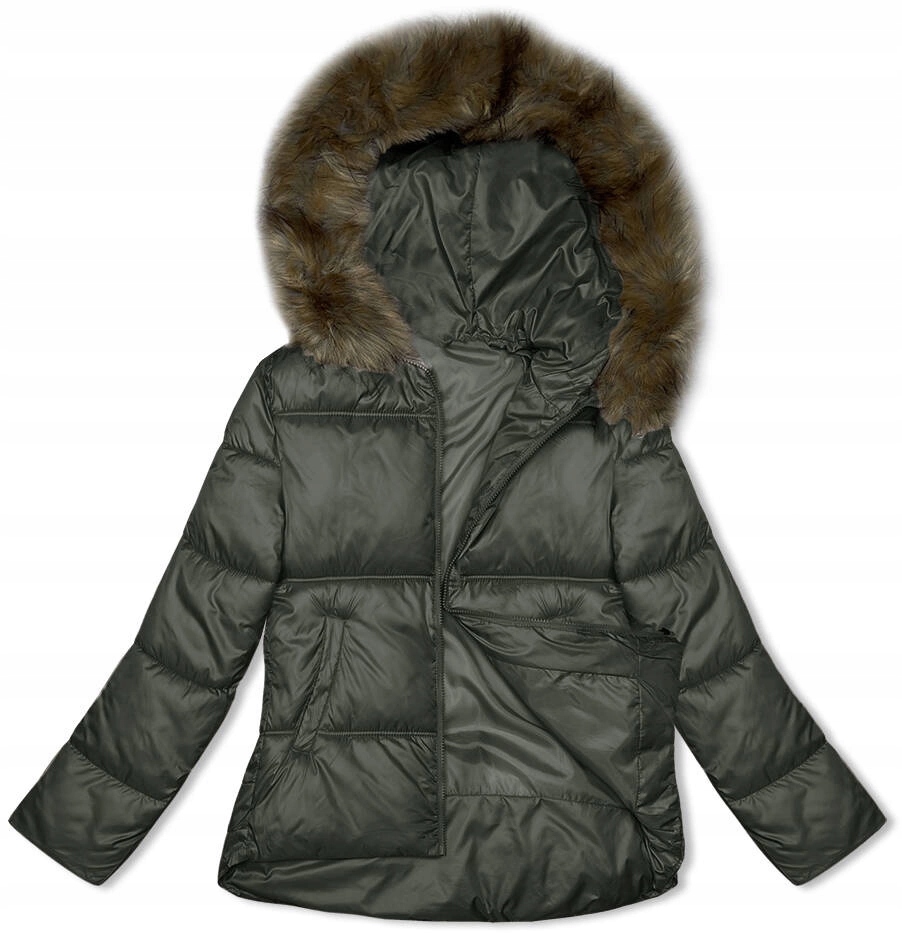 Zimní Bunda Kapuce B8190 Armádní M (38)