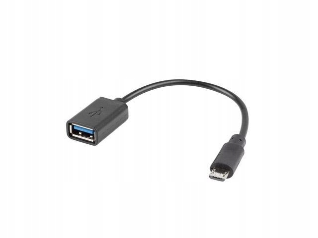 Kabel Usb 2.0 Lanberg micro Usb(m) Usb-a(f) 0,15m Otg czarny