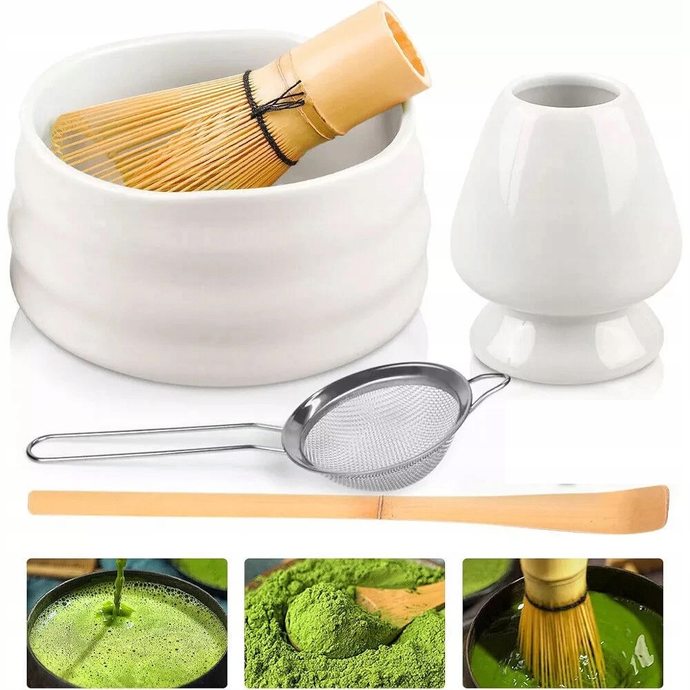 Meditační Čajový Set Matcha Bambusovo-keramický, Kompletní