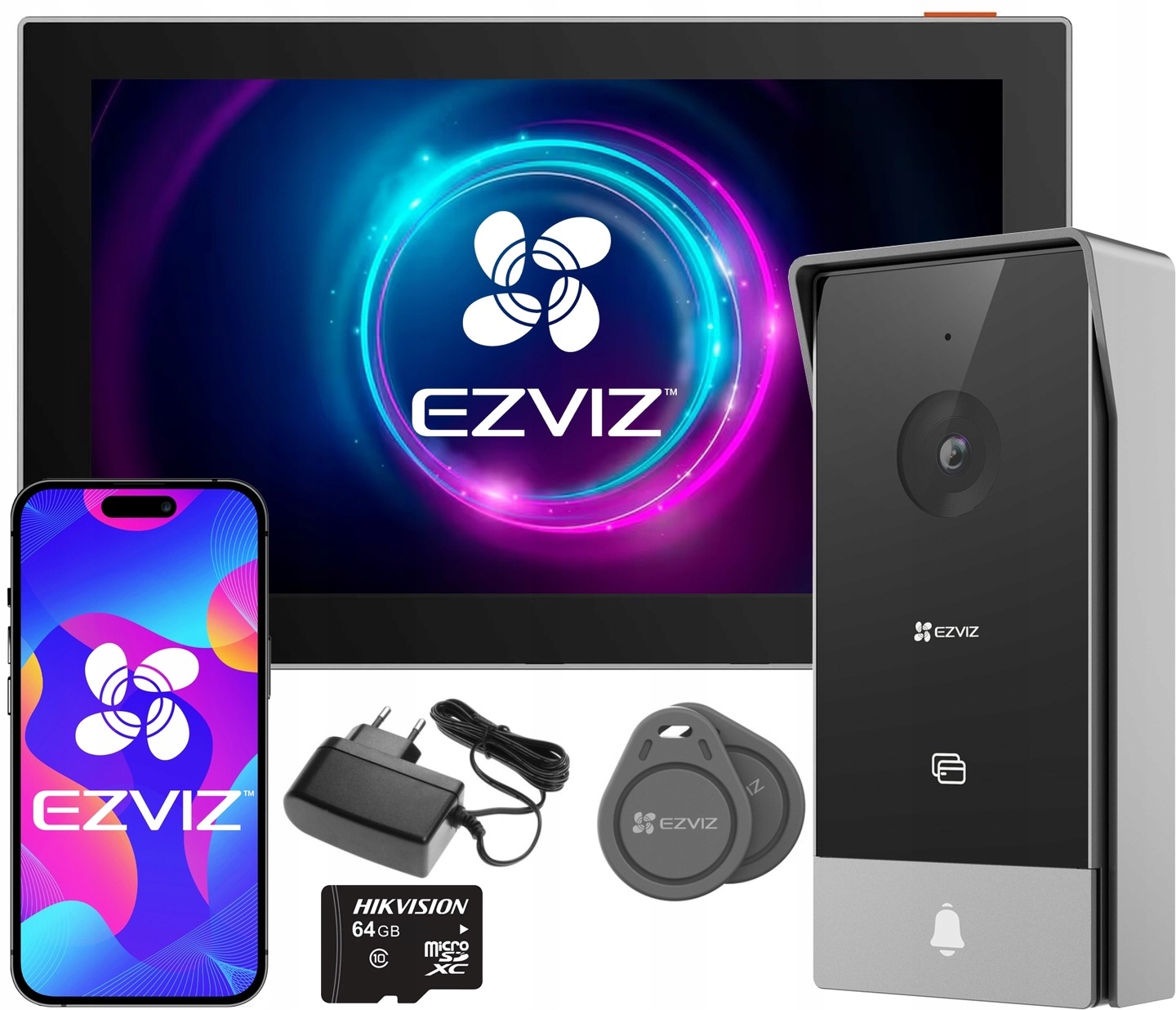 Videovrátnik WiFi HP5 Ezviz 2-žilový Brána Aplikácia karta 64 Gb