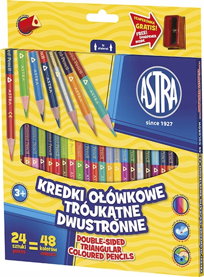 

Kredki Ołówkowe Dwustronne +temper Astra 24/48 Kol