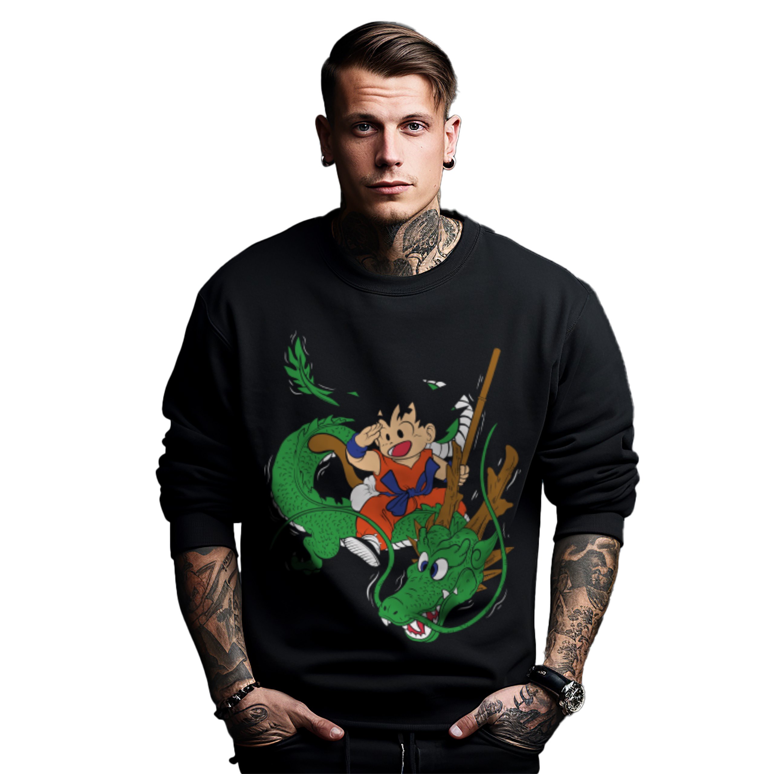 Mikina s potiskem Anime Dragon on Dragon