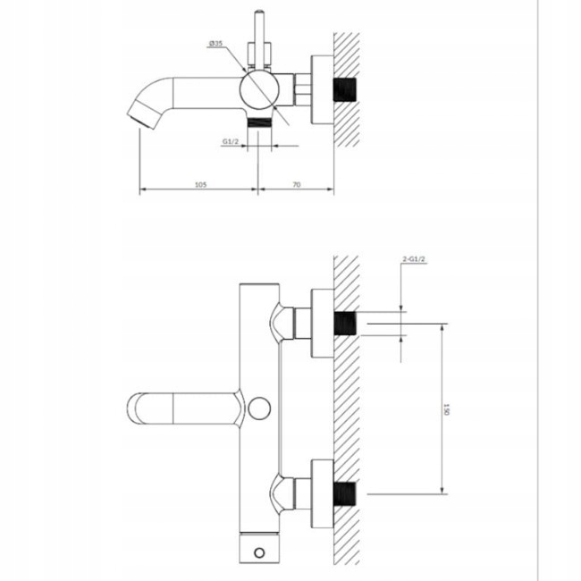 Omnires Y Bateria wannowa z zestawem prysznicowym Y1231GLB (GLB) Marka Omnires