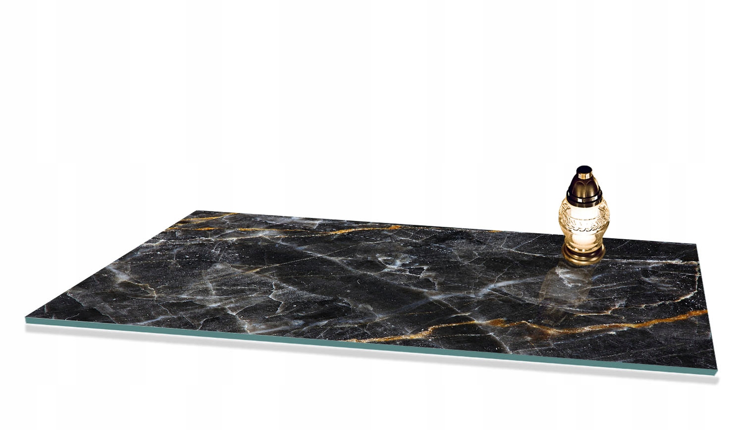 Podstavec pod Znice tvrzené sklo vzor Černý Mramor 90x52cm Velký