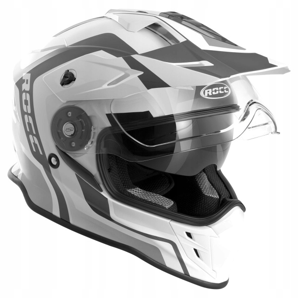 Kask motocyklowy ROCC 781 czarno-biało-szary L