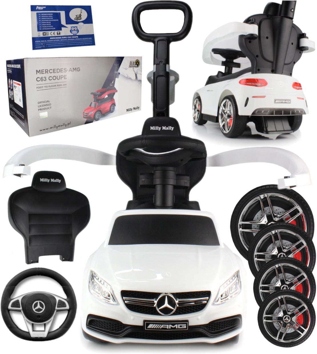 

Mercedes Jeździk Samochodzik Auto Chodzik Pchacz