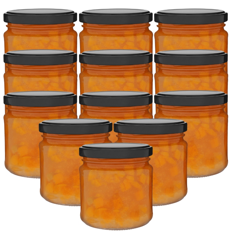 Sklenená nádoba na korenie Medový Džem 200 ml 120ks+ Silné Uzávery