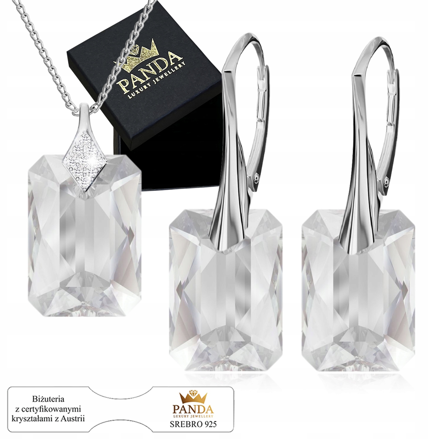 Sada stříbrných šperků Krystaly Komplet 925 Dárek pro manželku a dívku