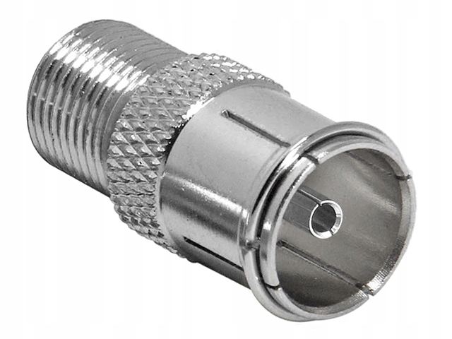 Gniazdo antenowe na złącze F proste metalowe