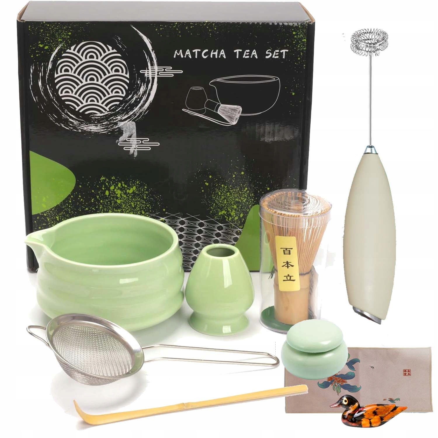 Levně Dárková Sada Na Čaj Matcha Sada Metliček Matcha S Metličkou 9V1