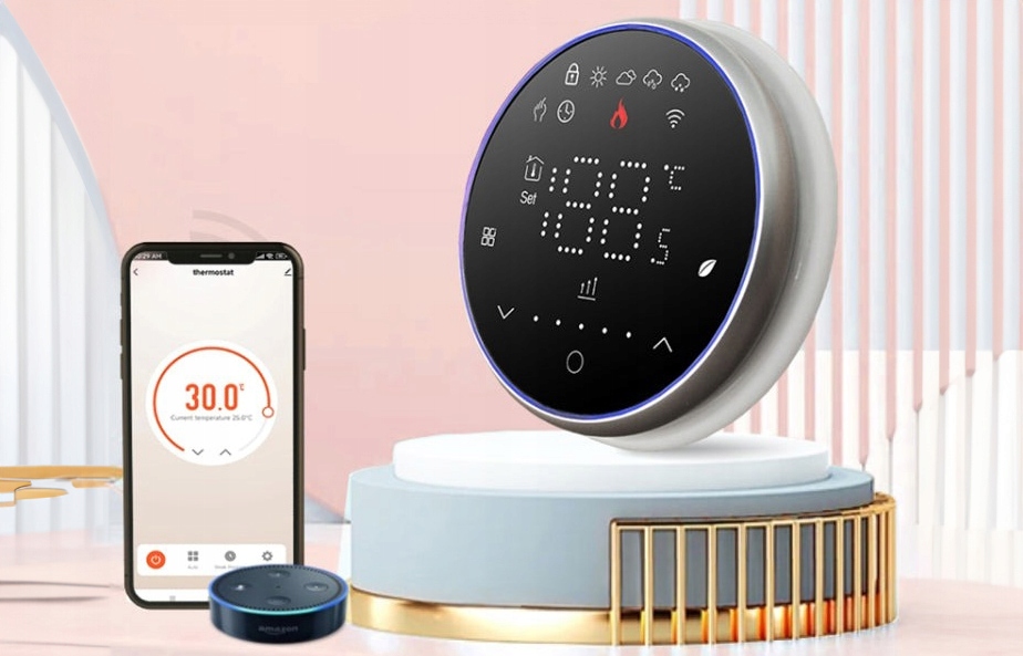 INTELIGENTNY OKRĄGŁY TERMOSTAT LED ZWIERNY 5A PIEC BIAŁY TR083 WIFI TUYA Rodzaj termostat
