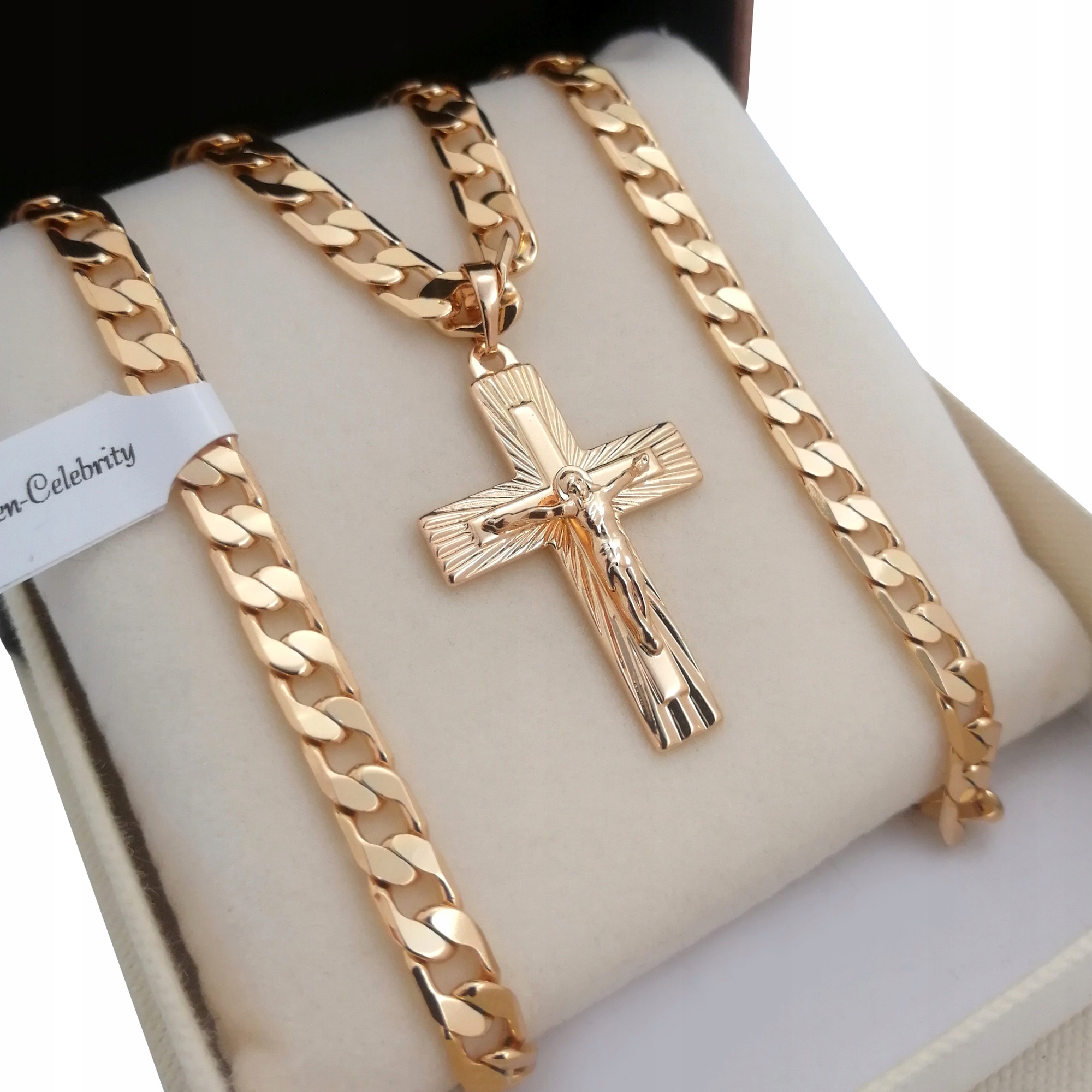 

Złoty Łańcuszek Pancerka Krzyżyk 18K