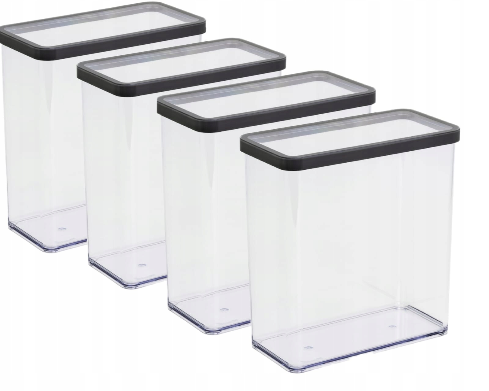 Rotho Sada 4 Kusů Zásobníků Na Potraviny, Suché Ingredience 3,2L, Šedá Loft