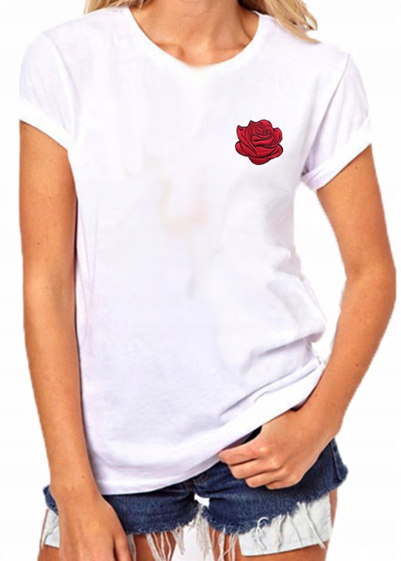 

T-shirt Koszulka Damska Haft Róża XL