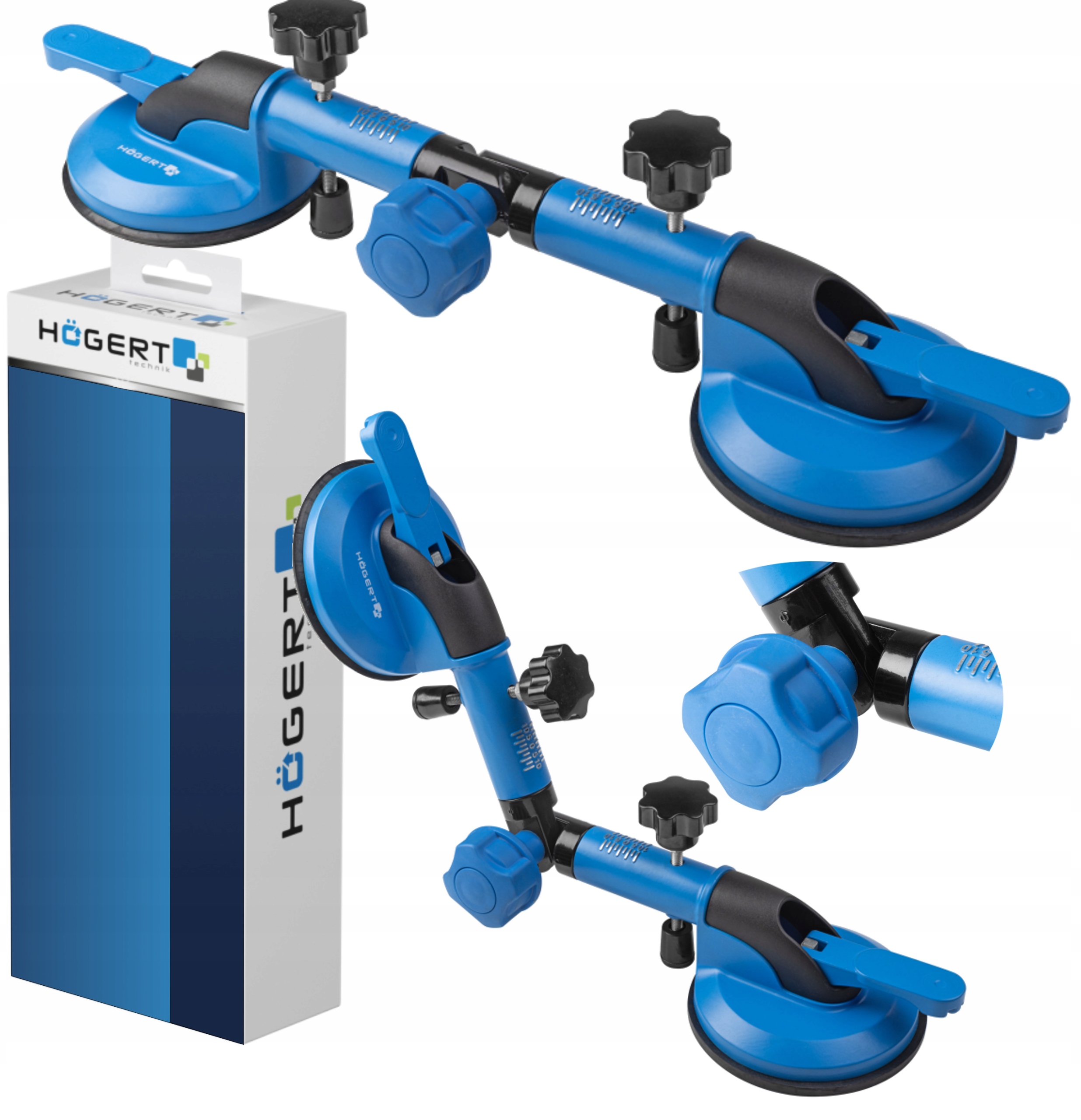 Přísavka Dvojitá Hogert Úhlová Na Skla Keramických Dlaždic 50kg HT3B345