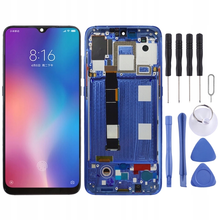 OLED LCD Screen for Xiaomi Mi 9 Digitizer Full Assembly with Frame(Black)
