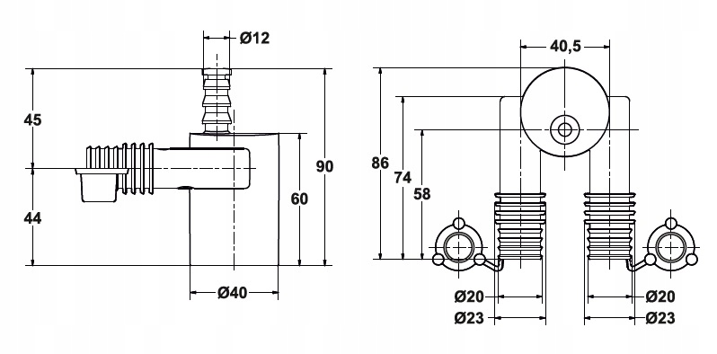 BONOMINI PRZYŁĄCZE AGD PRALKI SUSZARKI ZMYWARKI EAN (GTIN) 8030575059808