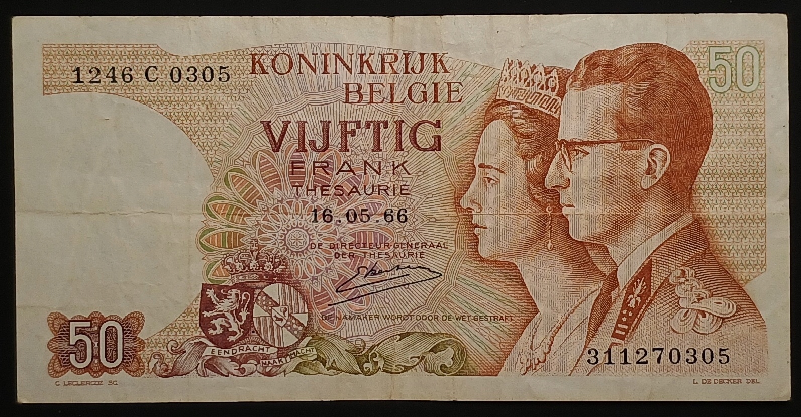 Belgia 50 franków 1966