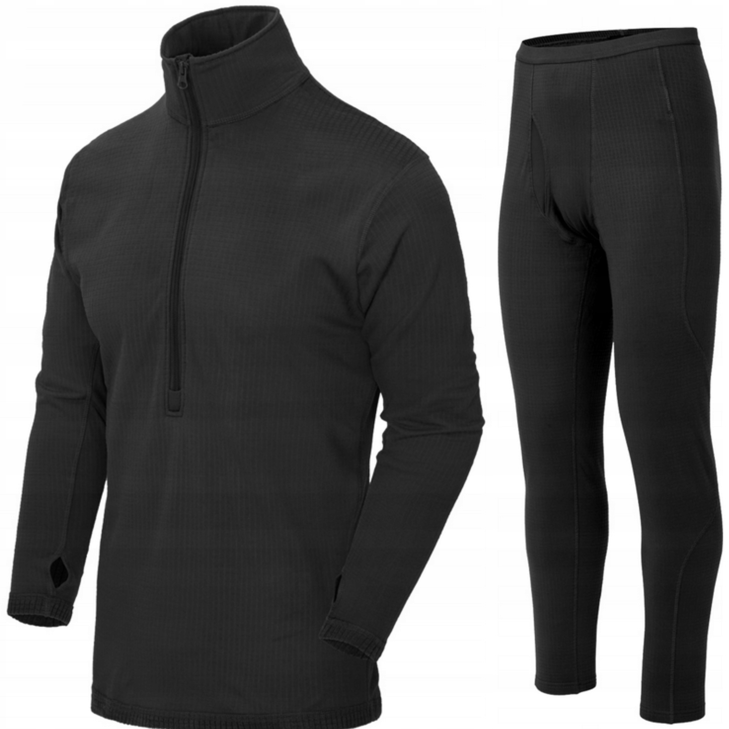 Sada Teplého Oblečení Termoaktivní Spodní Prádlo Dlouhý Rukáv Us LVL 2 Černá L