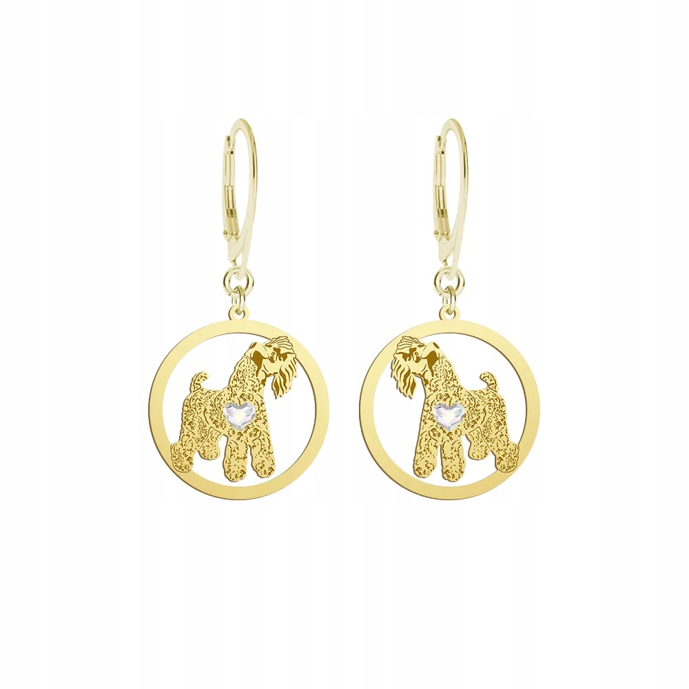 Náušnice Zlaté s psem Kerry Blue Terrier 925 Dárek Šperky Gravírování