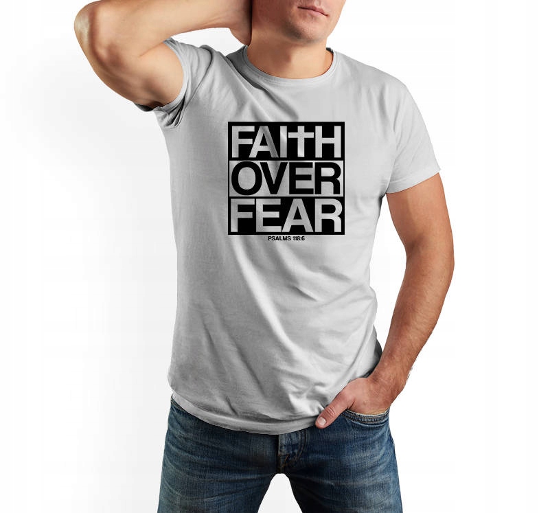

Koszulka męska Faith Over Fear t-shirt wiara L