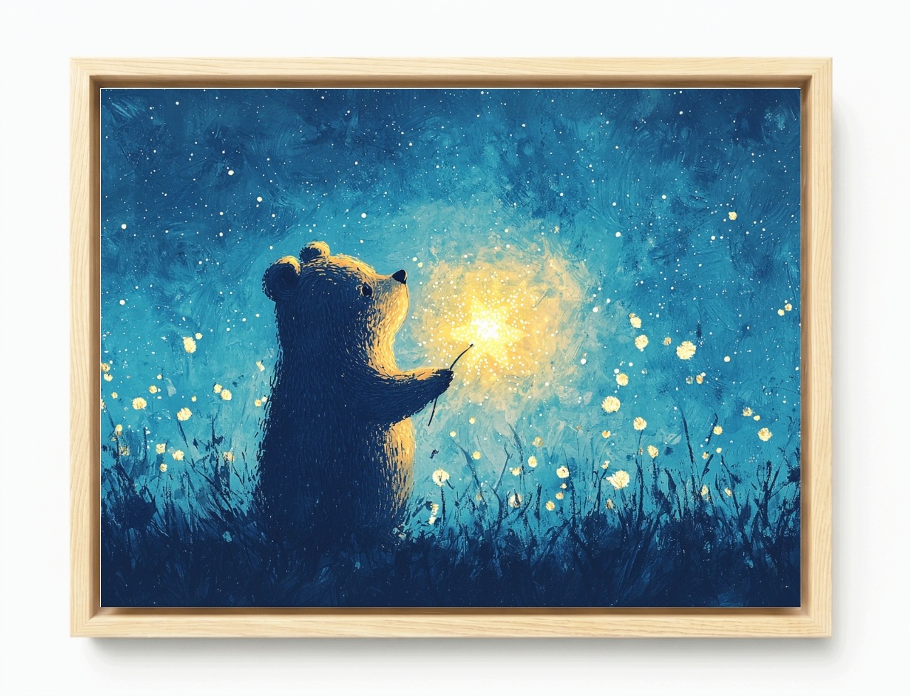 Obraz Rám American Box Medveď Misio Obloha Noc Hviezdy Sen 80x60