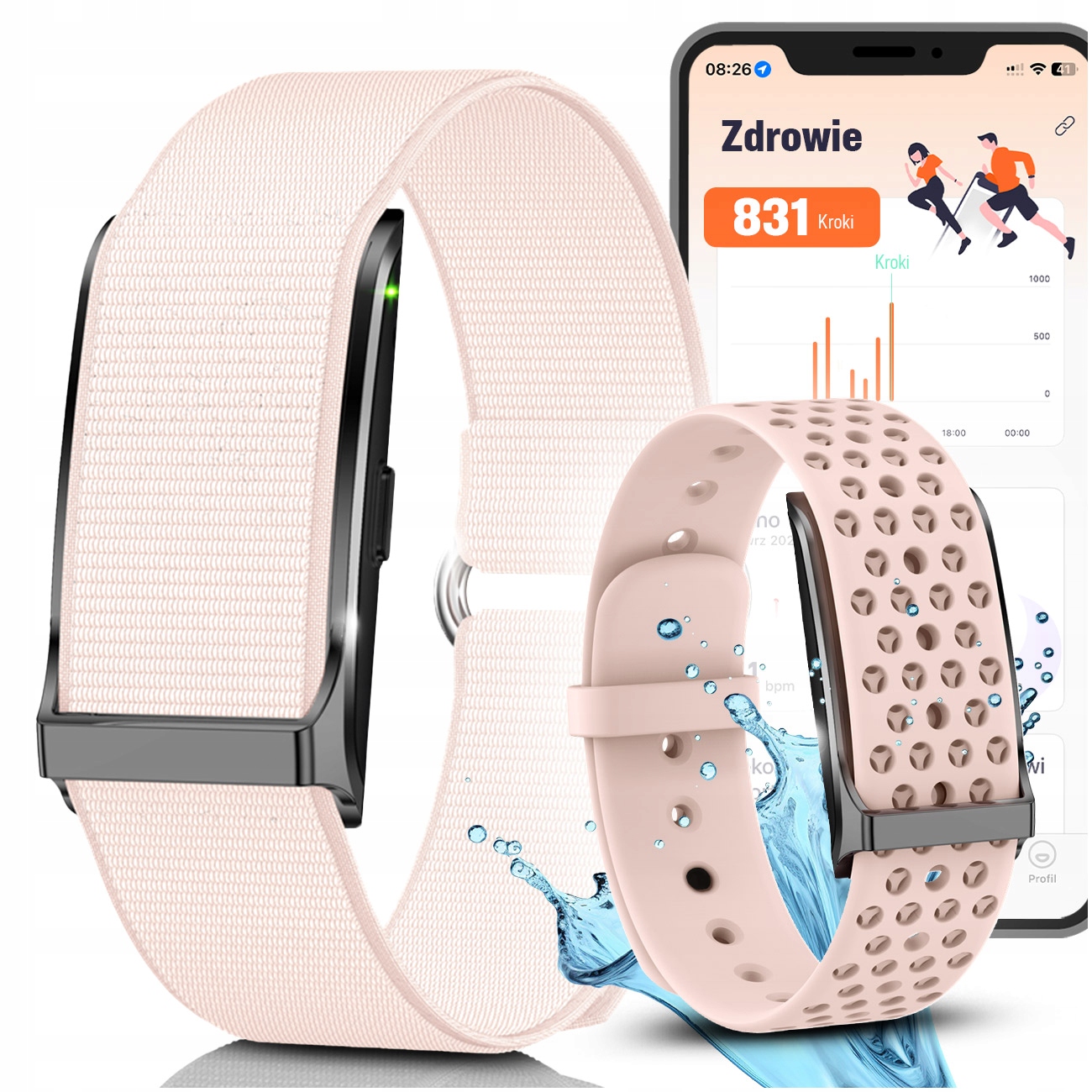 Chytrý Náramek Smart Health Sports Notifications Aplikace v polštině