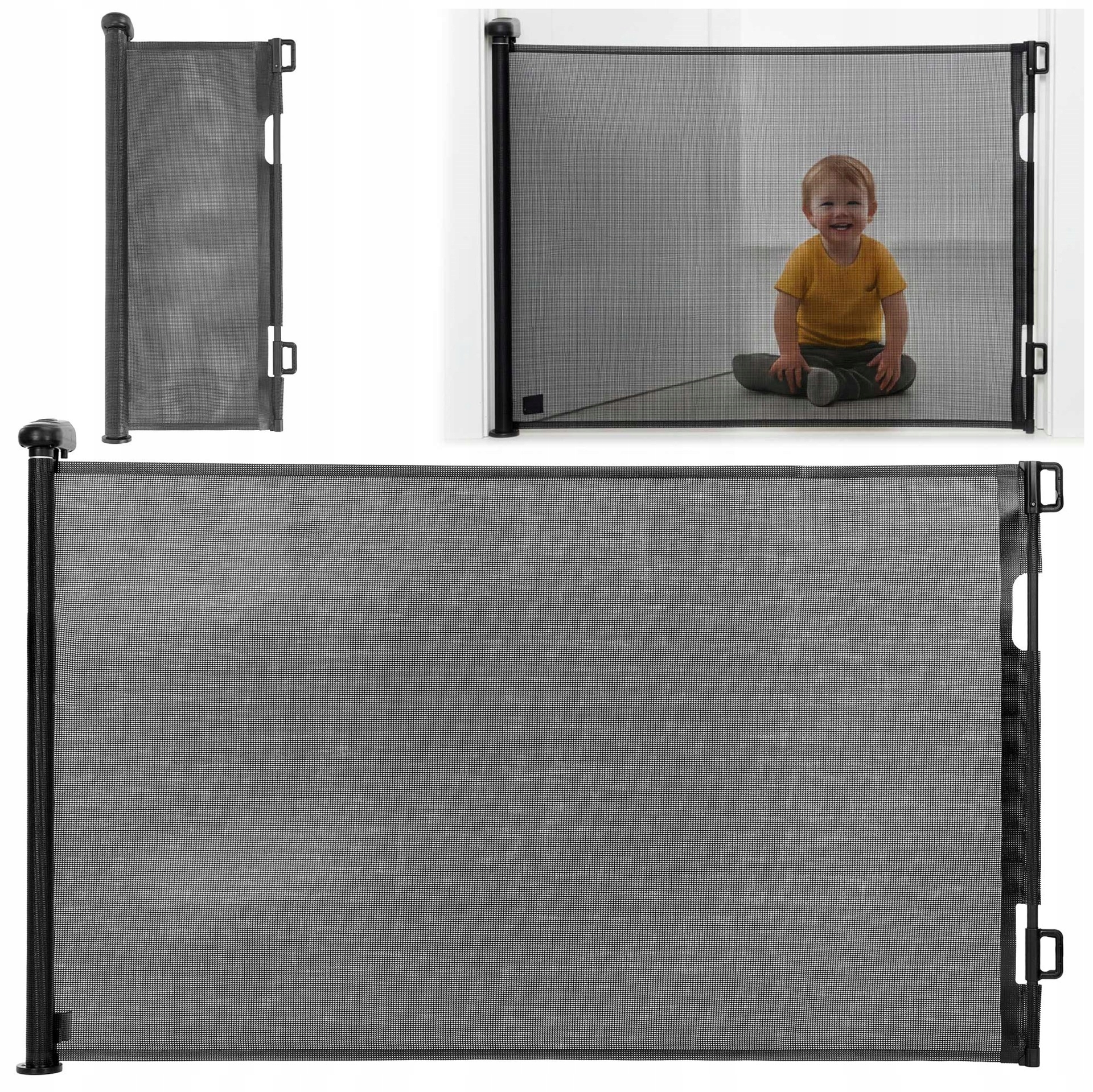 Bramka Zabezpieczająca Barierka Ochronna 160x80cm Na Schody Do Drzwi Roleta