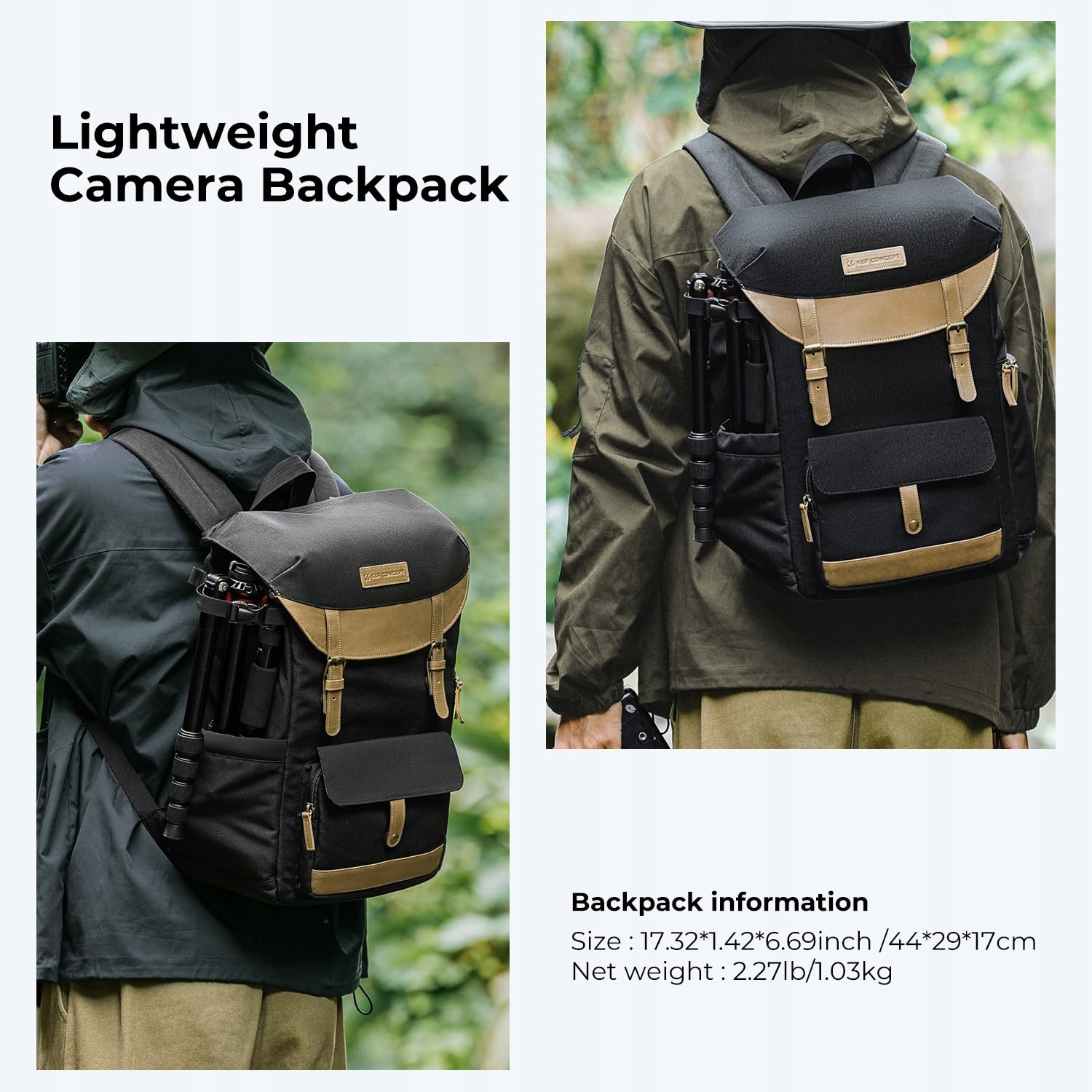 K&F CONCEPT Plecak Na Aparat Rolltop Na Laptop 15 Calowy Dla Lustrzanek — miniatura 2