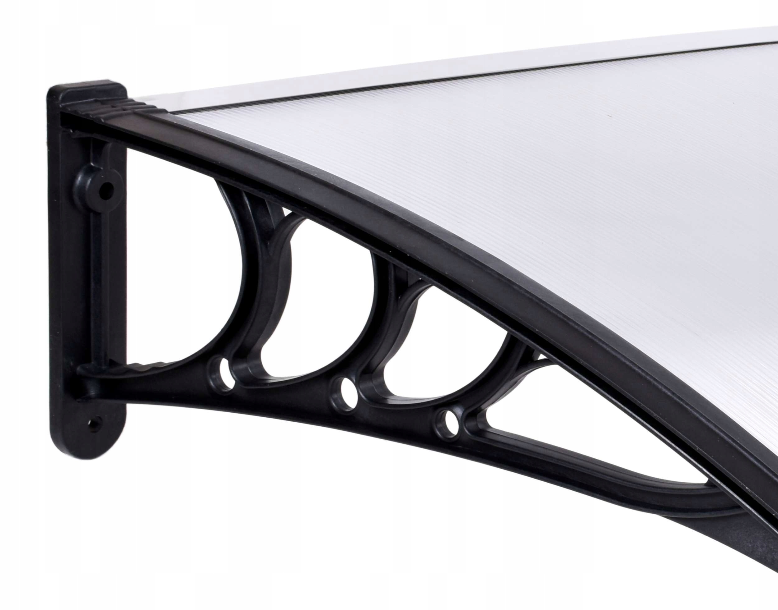 DASZEK NAD DRZWI WEJŚCIOWE KLIME ZADASZENIE 150x80 POLIWĘGLAN DACH CZARNY Szerokość produktu 150 cm