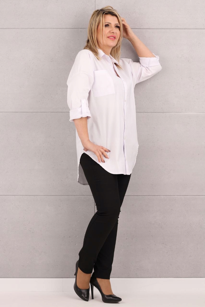 KOSZULA DAMSKA ELEGANCKA BAWEŁNIANA KLASYCZNA OVERSIZE ROZPINANA Płeć kobieta