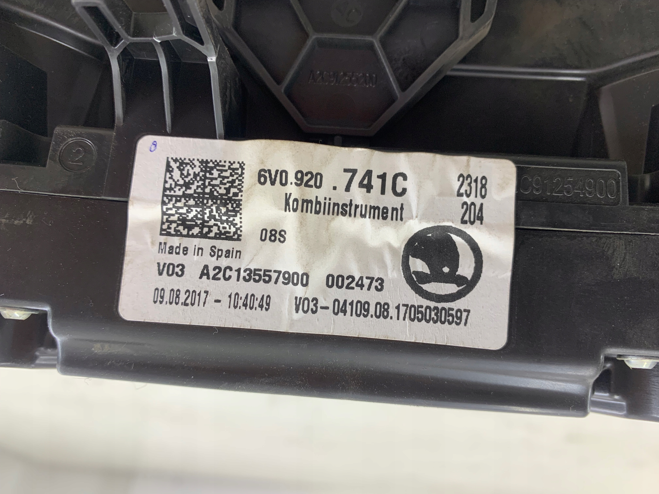 SKODA FABIA III 1.4 TDI dials dials 6V0920741C