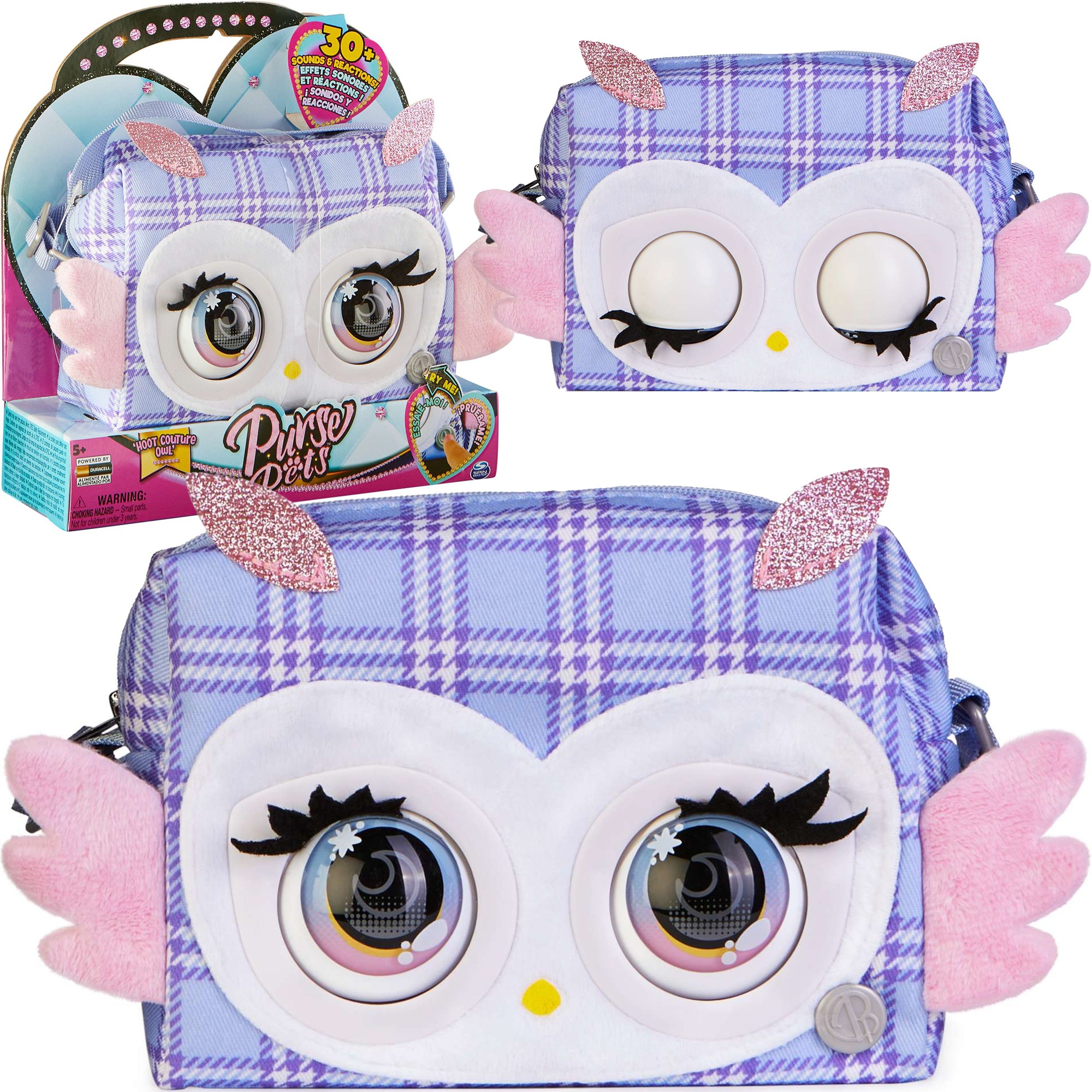 PURSE PETS HOOT COUTURE SOVA KABELKA S OČAMI INTERAKTÍVNA 11,5 cm