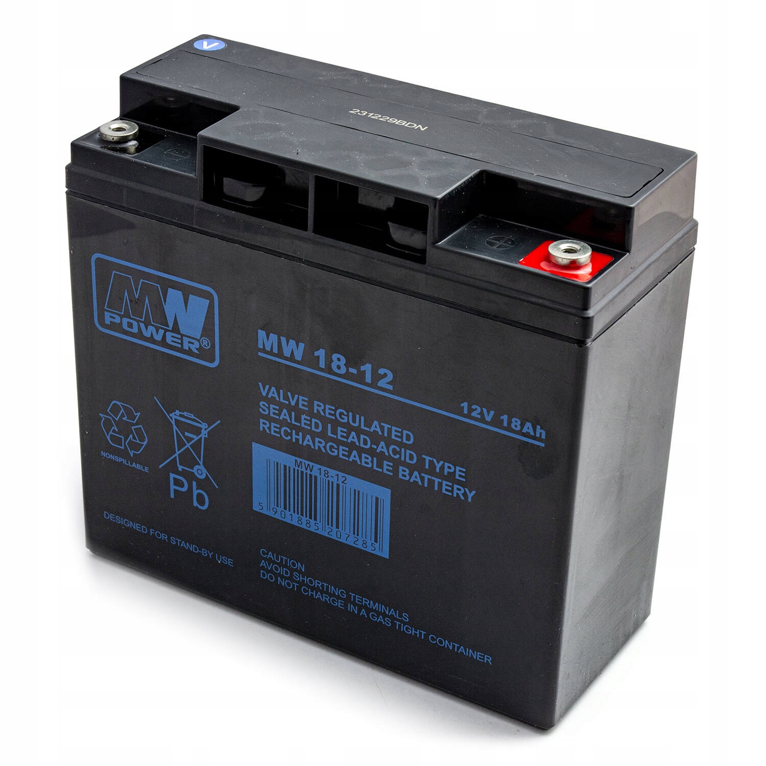 Akumulator Mw Power Mw 18-12 12V 18Ah Agm do Ups Apc Quada Kosiarki Wózka