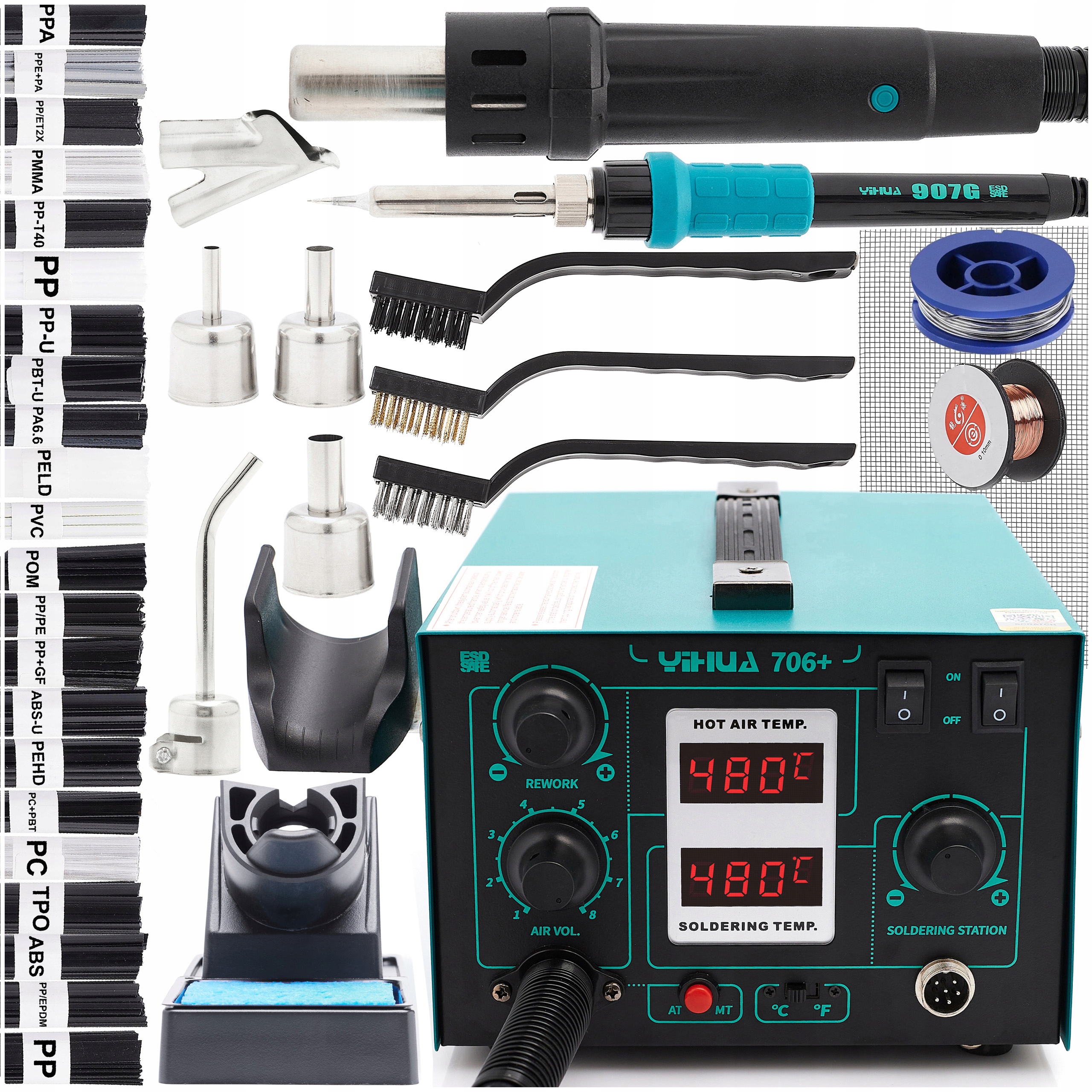 Profesjonalna Spawarka do Plastiku Zgrzewarka Hq 706+ 22x Plastik 5 Dysz