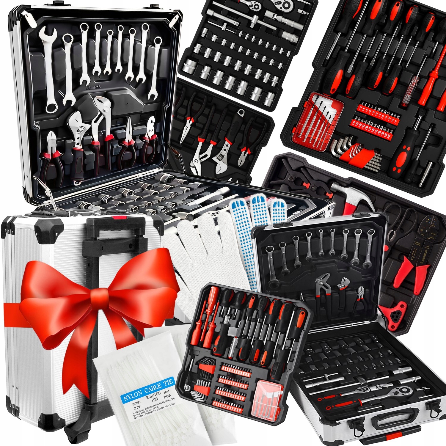 Sada Náradia A Kľúčov Kufer Na Náradie Kľúče 1000 Elementov Veľký XXL