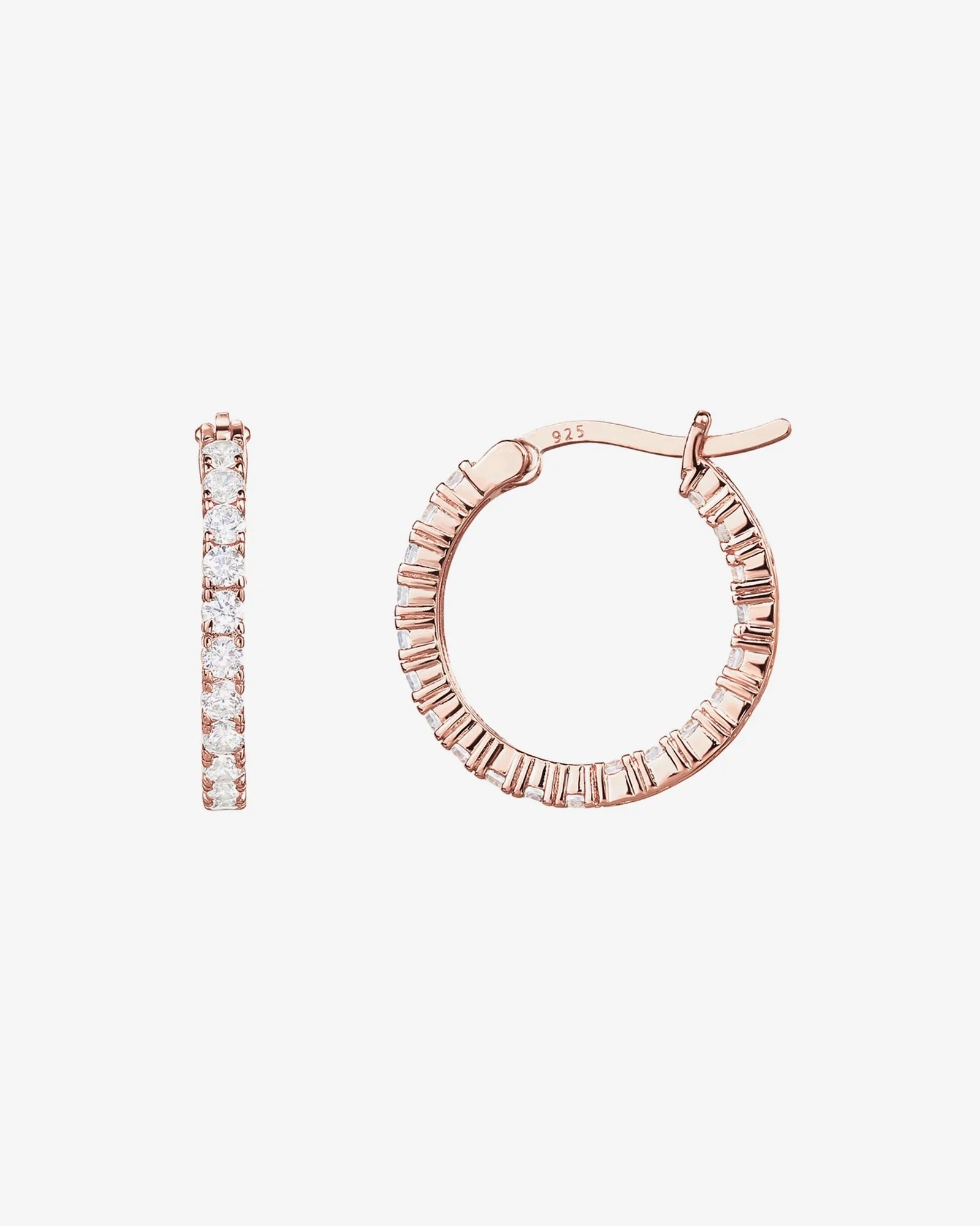 Náušnice kola Jade stříbro 925 pozlacené 18K růžové zlato vel 20mm kolečka