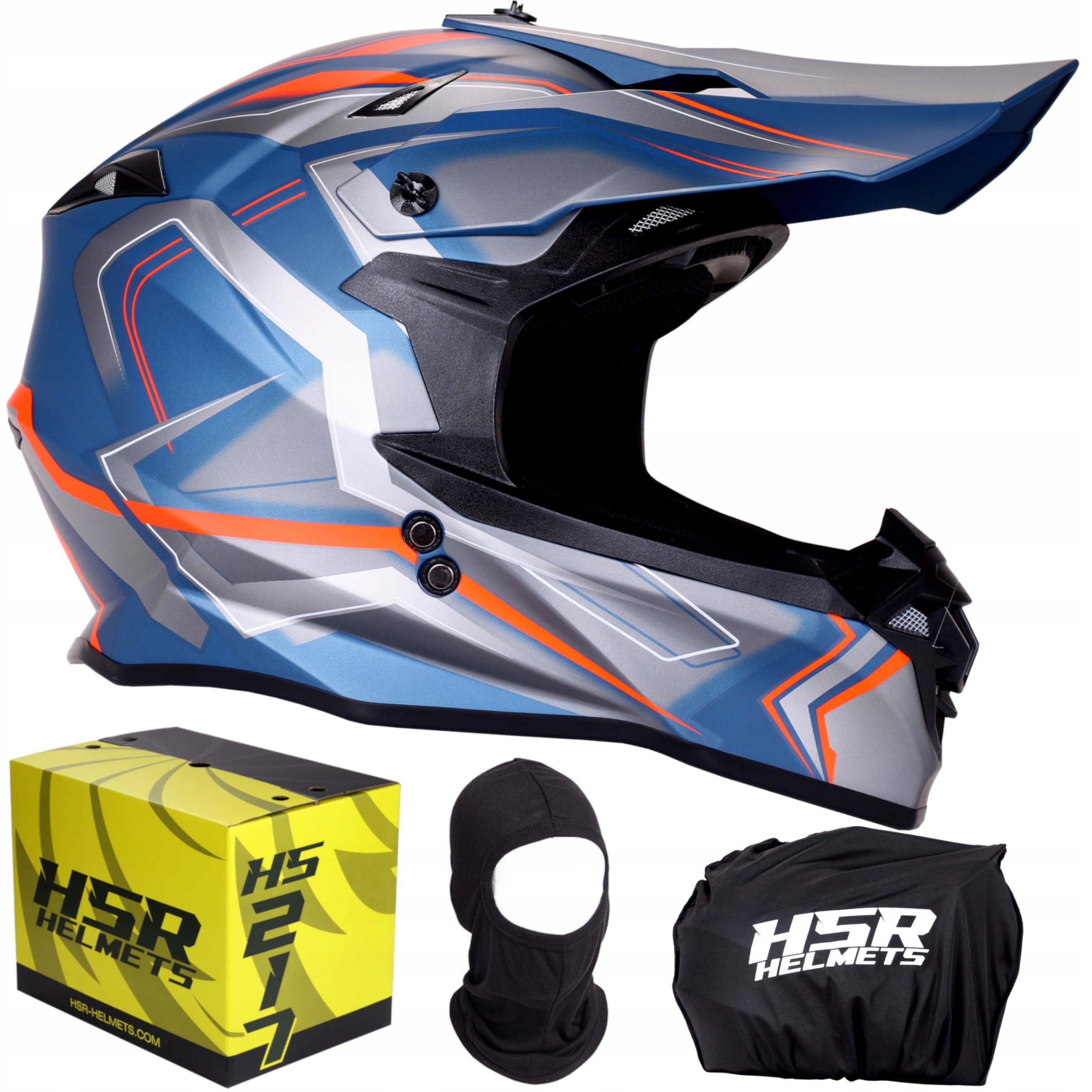 Motocyklová prilba Ece 22.06 cross enduro štvorkolka orange grey Hsr HS217 S