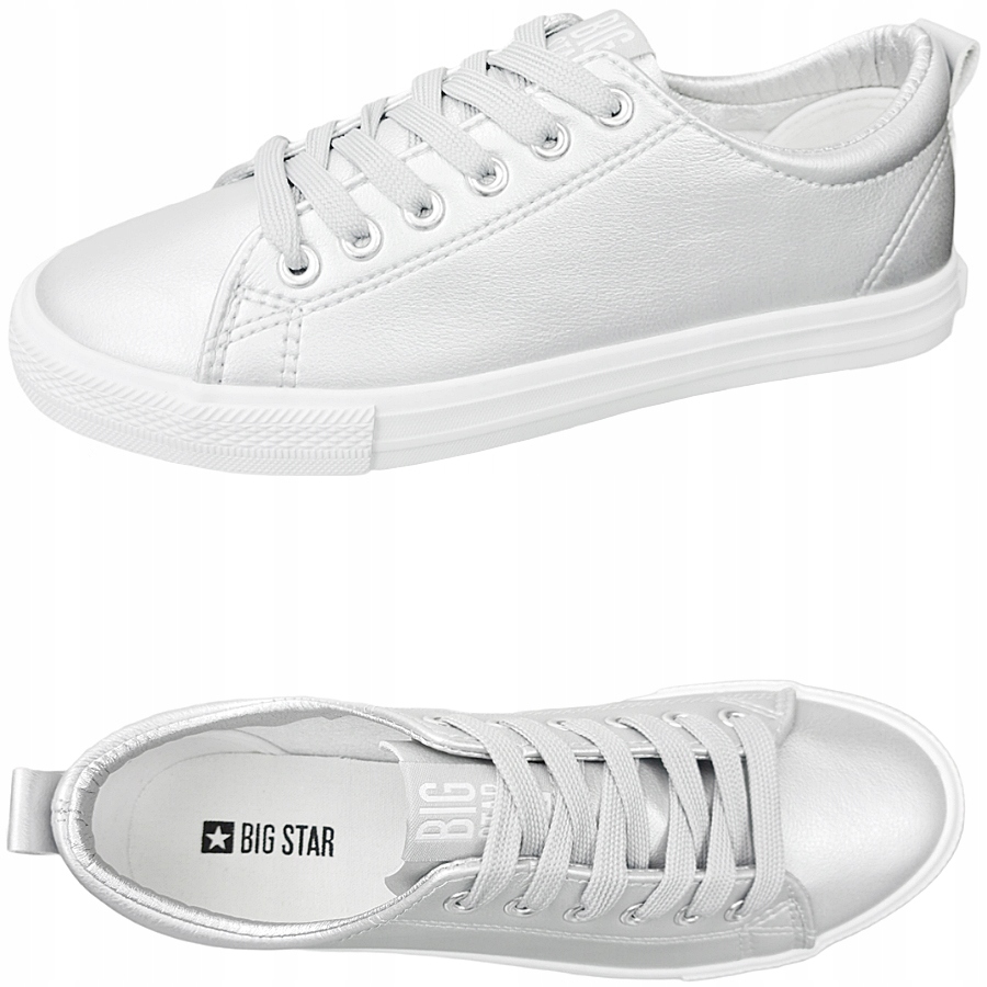 

Trampki Big Star ekoskóra srebrne buty HH274143 39