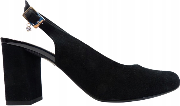 černé dámské lodičky sloupek ozdoba kožené dámské boty Sala 37