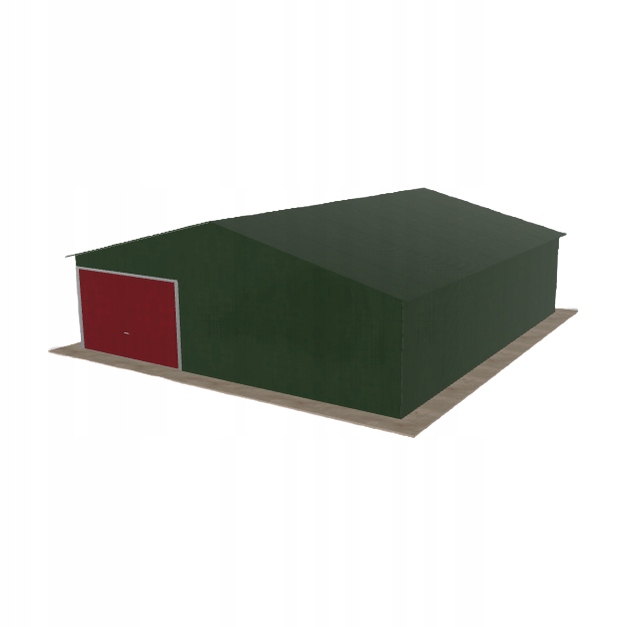 Plechová garáž 8x9 m jednopolohová, dvoupolohová, zelená